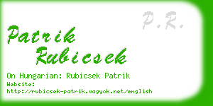 patrik rubicsek business card